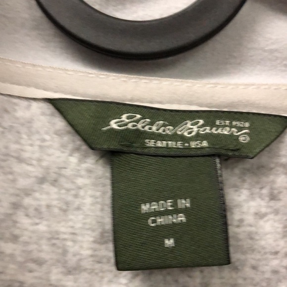 Eddie Bauer Fleece Jacket Full Zip Gray zipper pockets Women's Size‎ Medium - Picture 3 of 6